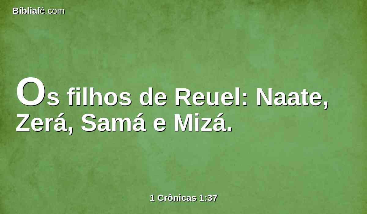 Os filhos de Reuel: Naate, Zerá, Samá e Mizá.