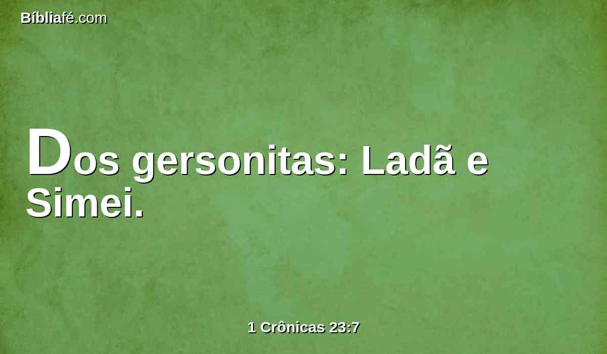 Dos gersonitas: Ladã e Simei.