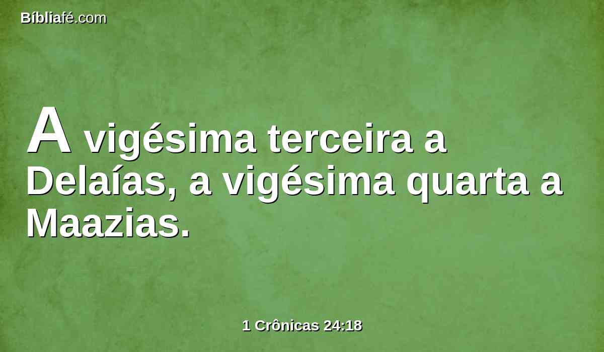 A vigésima terceira a Delaías, a vigésima quarta a Maazias.