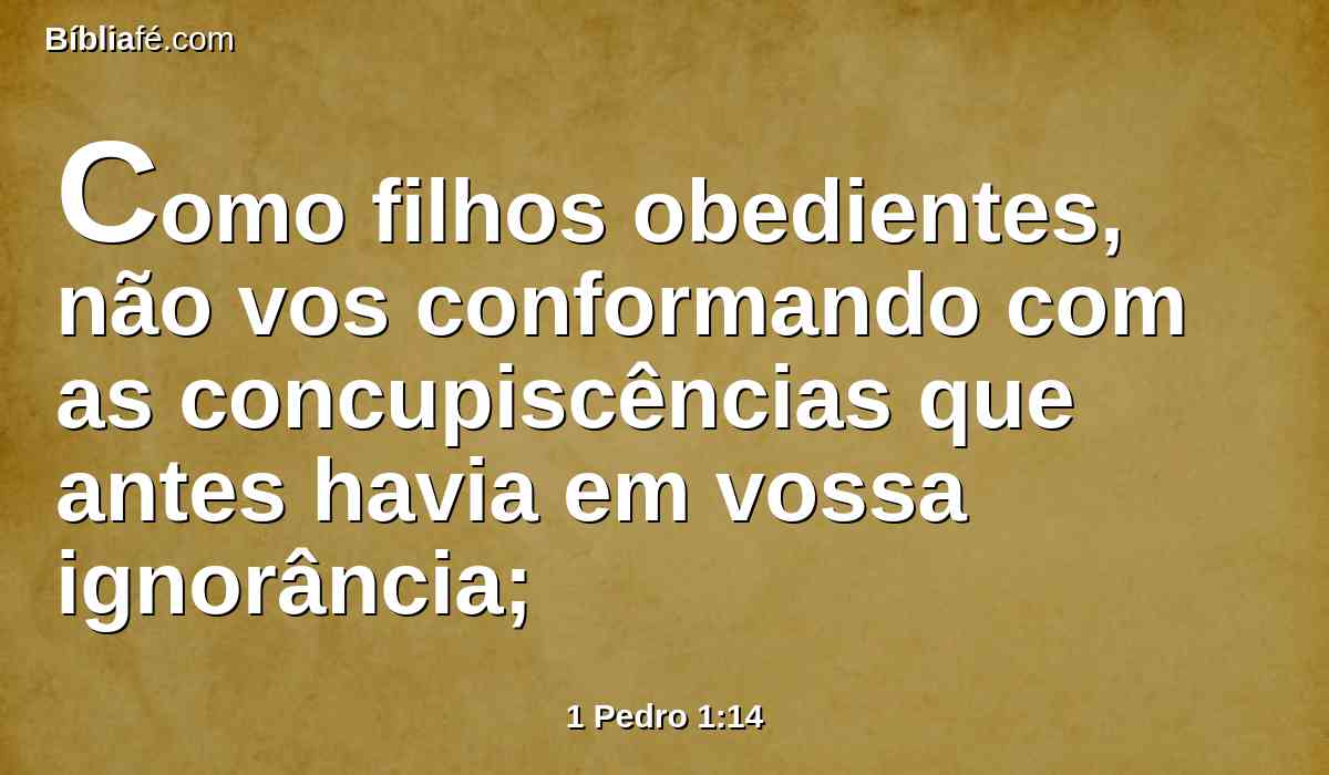 Como filhos obedientes, não vos conformando com as concupiscências que antes havia em vossa ignorância;
