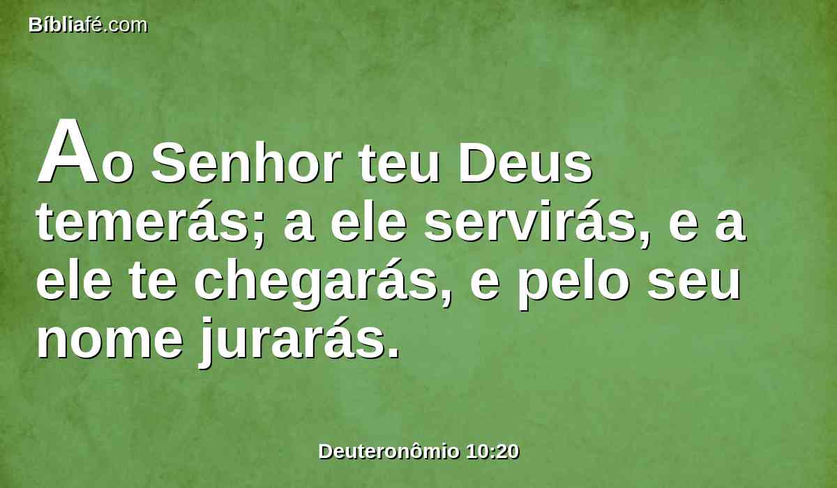 Ao Senhor teu Deus temerás; a ele servirás, e a ele te chegarás, e pelo seu nome jurarás.