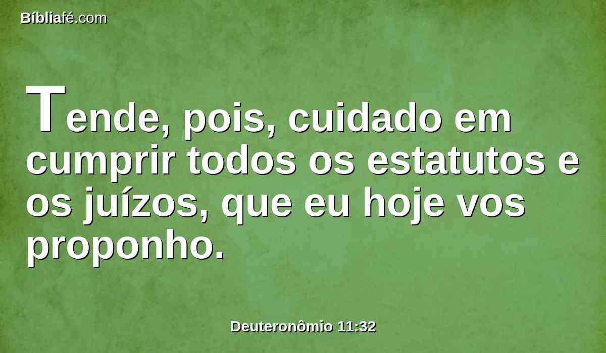 Tende, pois, cuidado em cumprir todos os estatutos e os juízos, que eu hoje vos proponho.
