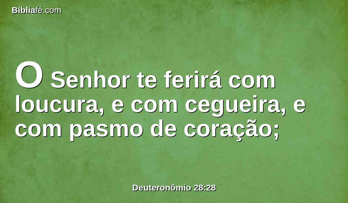 O Senhor te ferirá com loucura, e com cegueira, e com pasmo de coração;