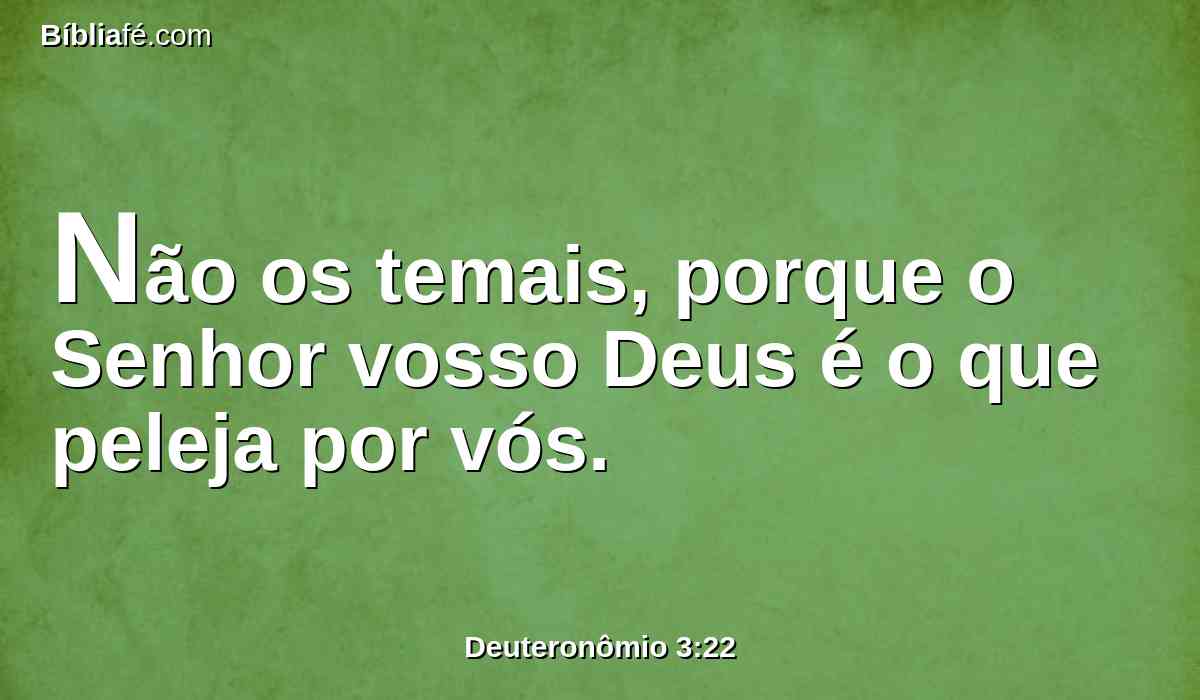 Não os temais, porque o Senhor vosso Deus é o que peleja por vós.