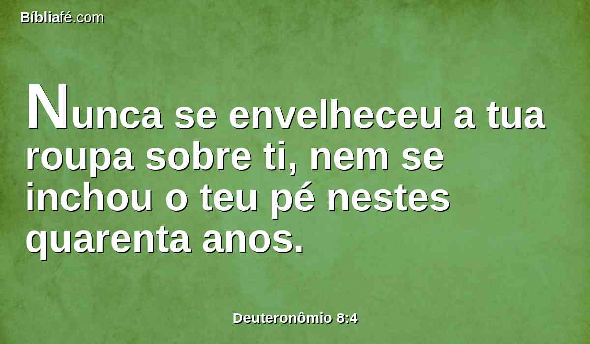 Nunca se envelheceu a tua roupa sobre ti, nem se inchou o teu pé nestes quarenta anos.
