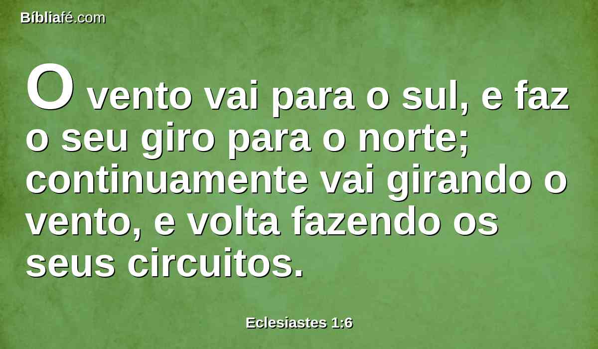 O vento vai para o sul, e faz o seu giro para o norte; continuamente vai girando o vento, e volta fazendo os seus circuitos.