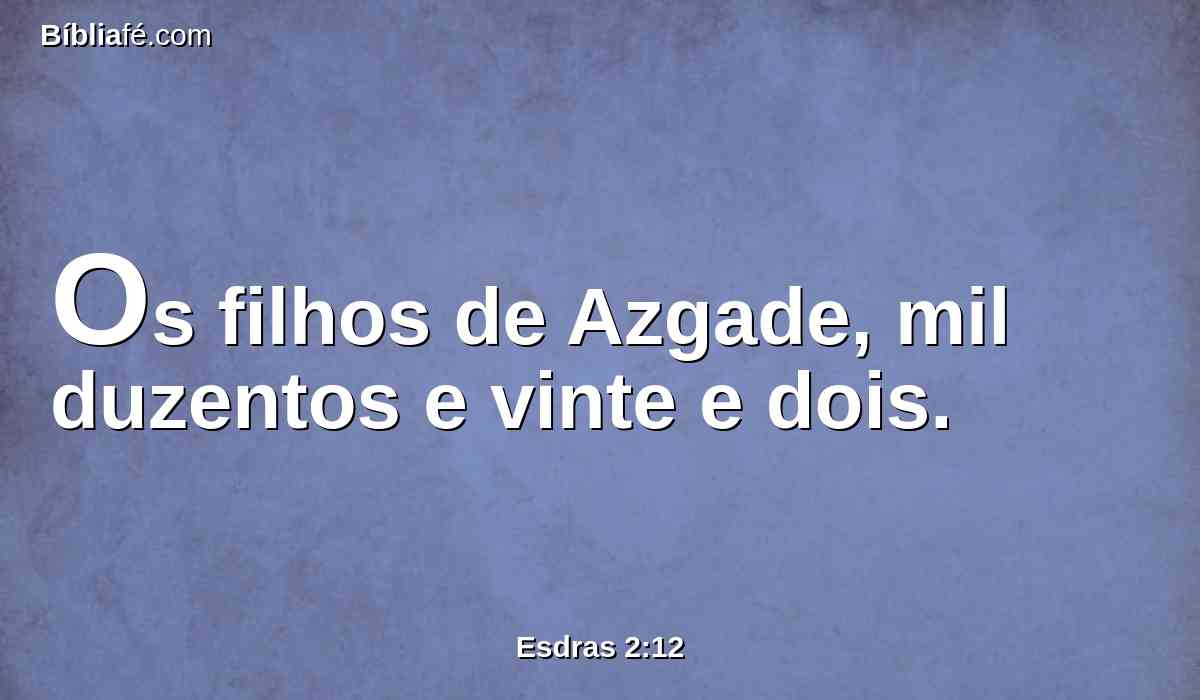 Os filhos de Azgade, mil duzentos e vinte e dois.