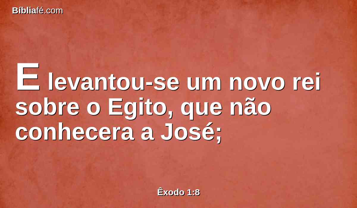 E levantou-se um novo rei sobre o Egito, que não conhecera a José;