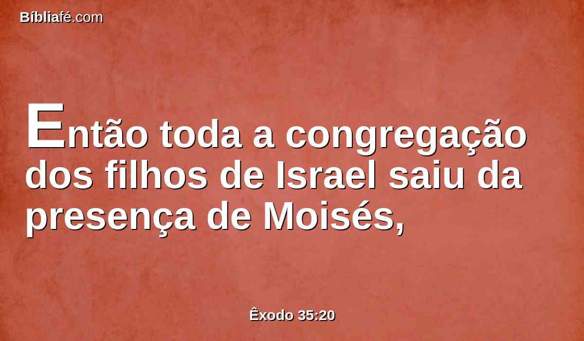 Então toda a congregação dos filhos de Israel saiu da presença de Moisés,