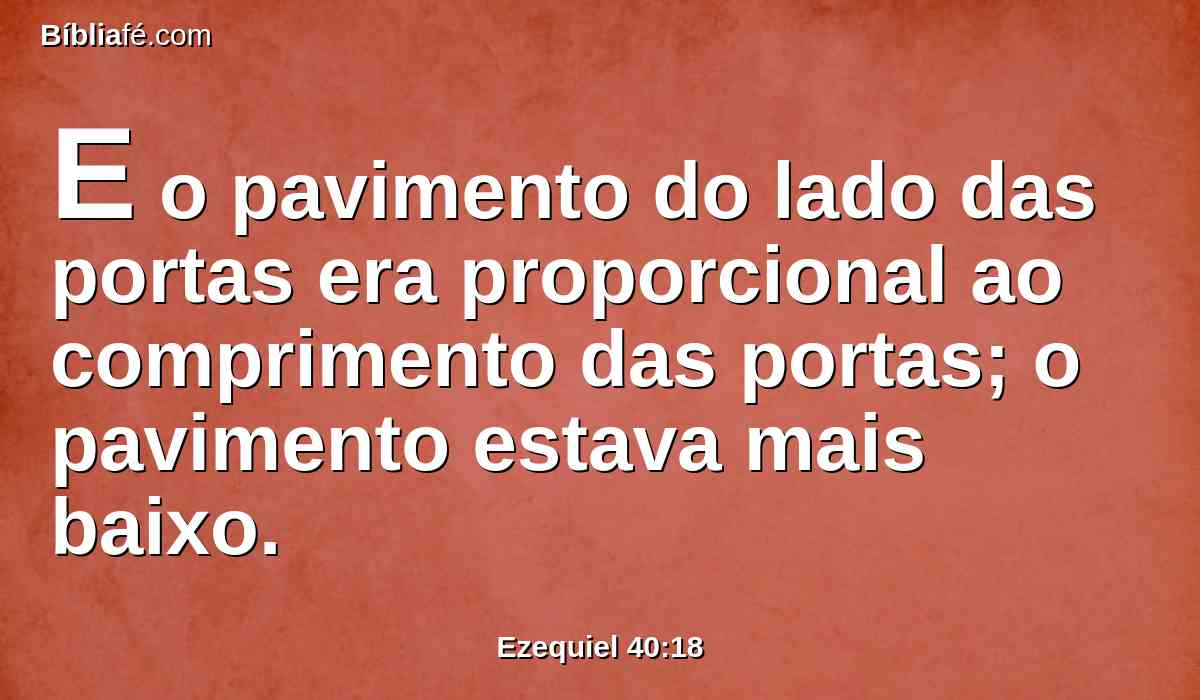 E o pavimento do lado das portas era proporcional ao comprimento das portas; o pavimento estava mais baixo.