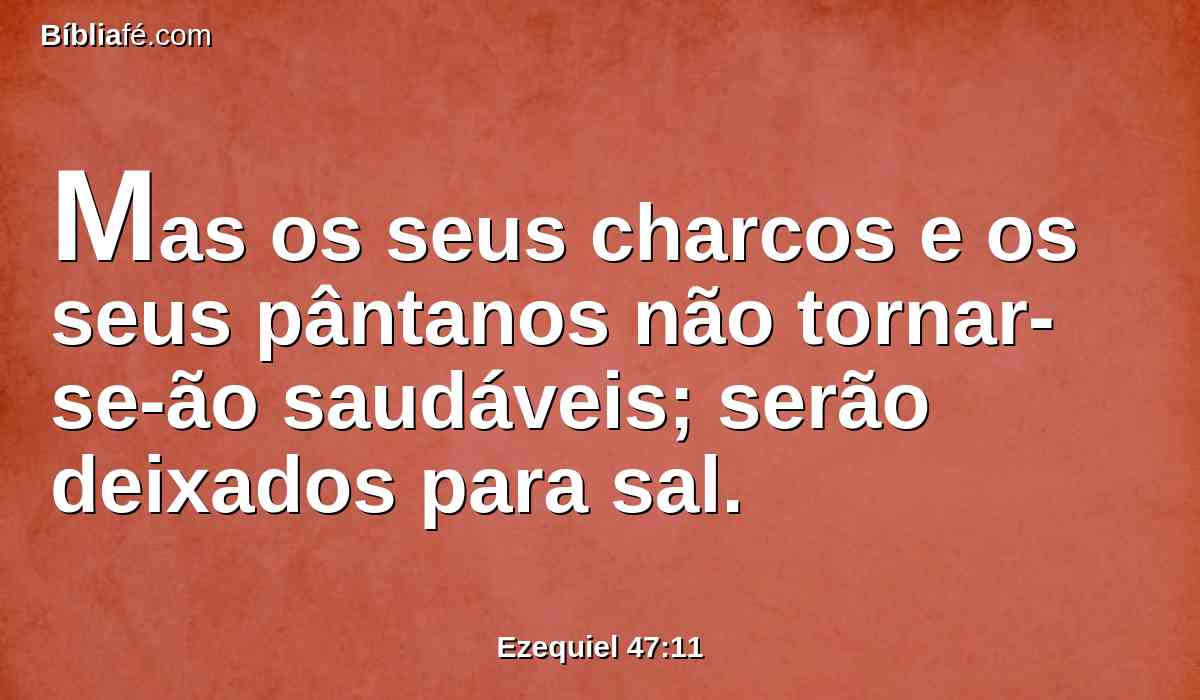 Mas os seus charcos e os seus pântanos não tornar-se-ão saudáveis; serão deixados para sal.