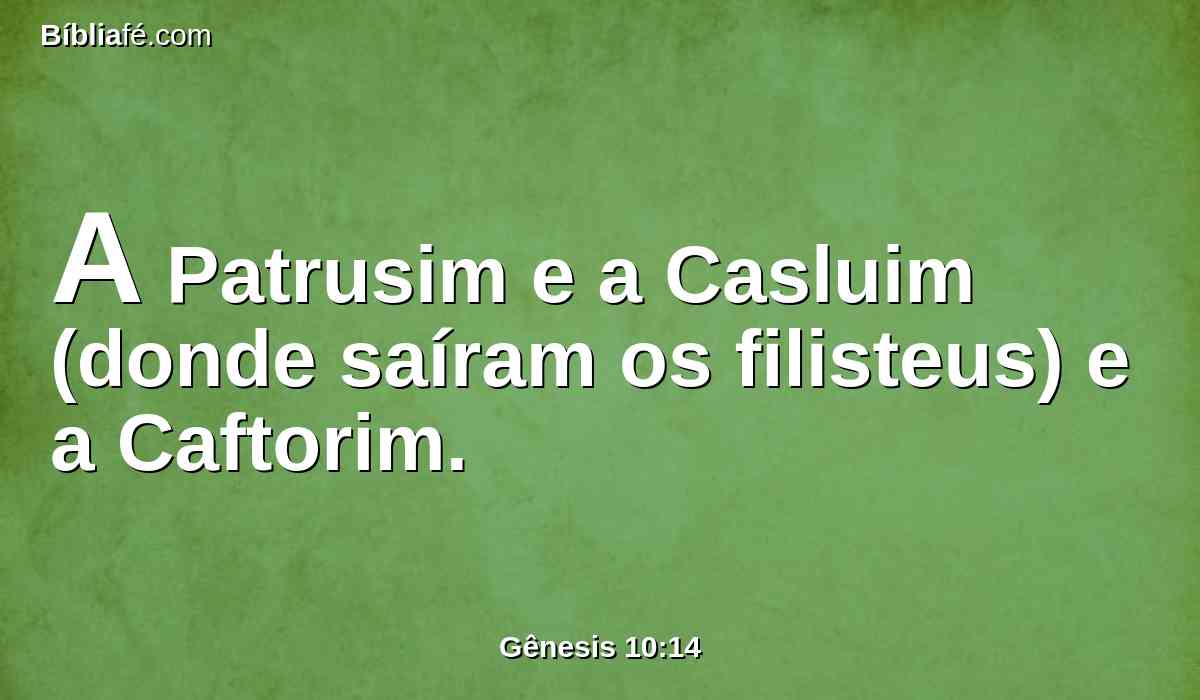 A Patrusim e a Casluim (donde saíram os filisteus) e a Caftorim.