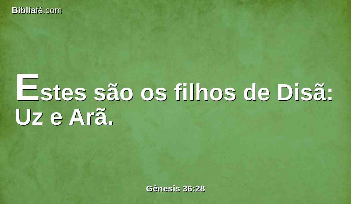 Estes são os filhos de Disã: Uz e Arã.