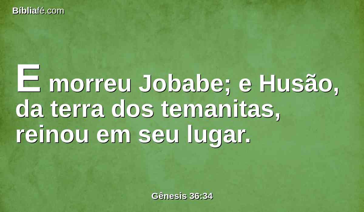 E morreu Jobabe; e Husão, da terra dos temanitas, reinou em seu lugar.