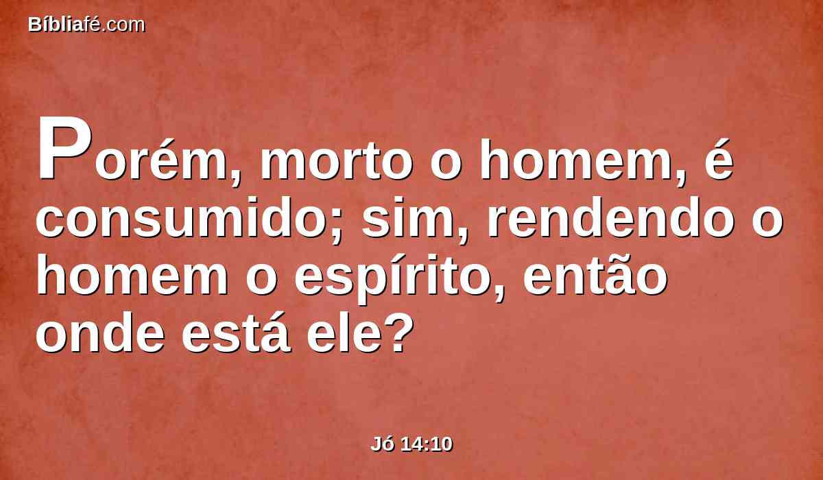 Porém, morto o homem, é consumido; sim, rendendo o homem o espírito, então onde está ele?