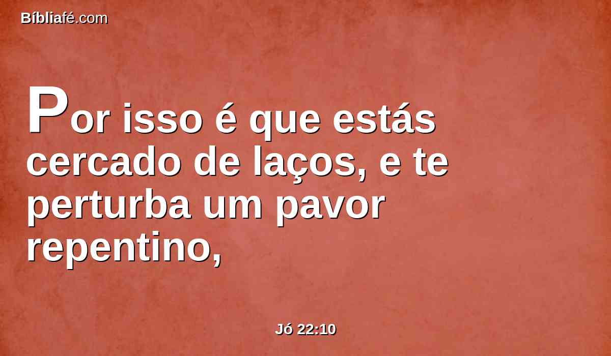 Por isso é que estás cercado de laços, e te perturba um pavor repentino,