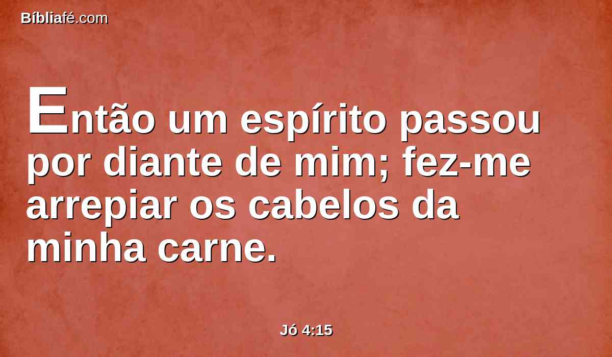 Então um espírito passou por diante de mim; fez-me arrepiar os cabelos da minha carne.