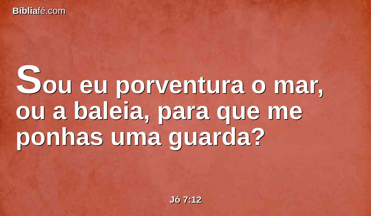 Sou eu porventura o mar, ou a baleia, para que me ponhas uma guarda?