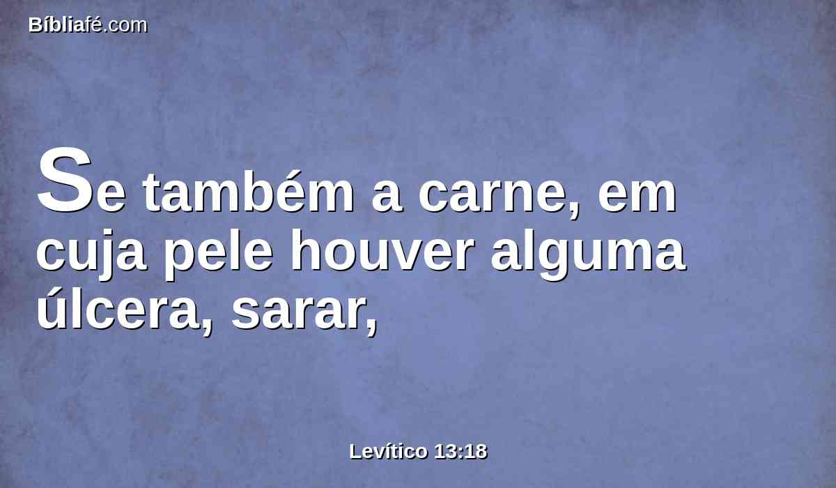 Se também a carne, em cuja pele houver alguma úlcera, sarar,