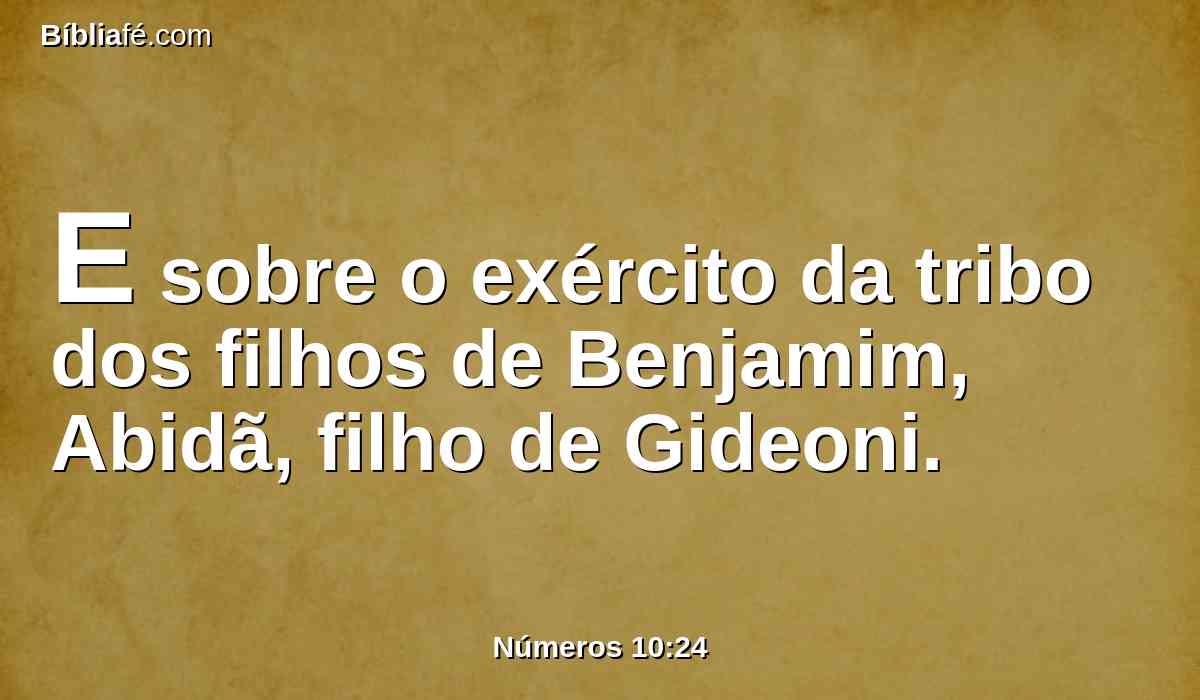 E sobre o exército da tribo dos filhos de Benjamim, Abidã, filho de Gideoni.