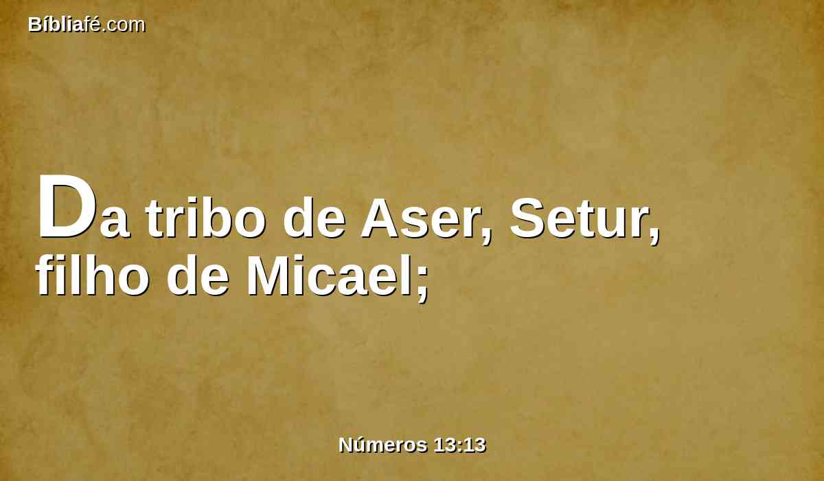 Da tribo de Aser, Setur, filho de Micael;