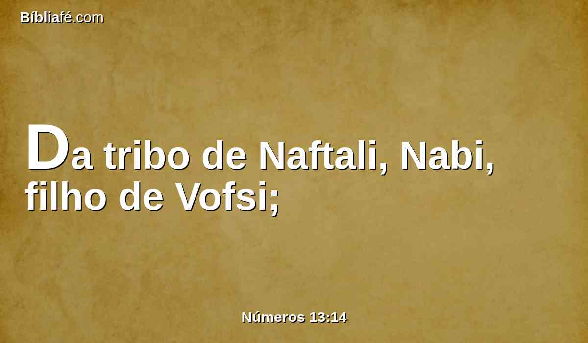 Da tribo de Naftali, Nabi, filho de Vofsi;