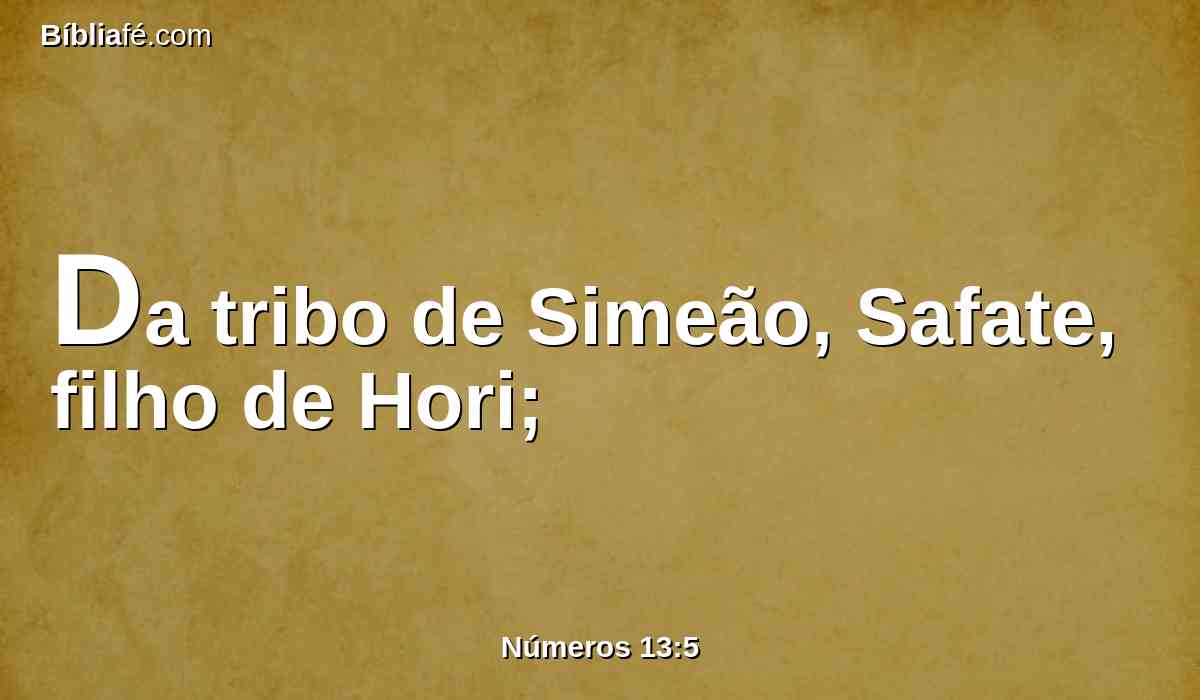 Da tribo de Simeão, Safate, filho de Hori;