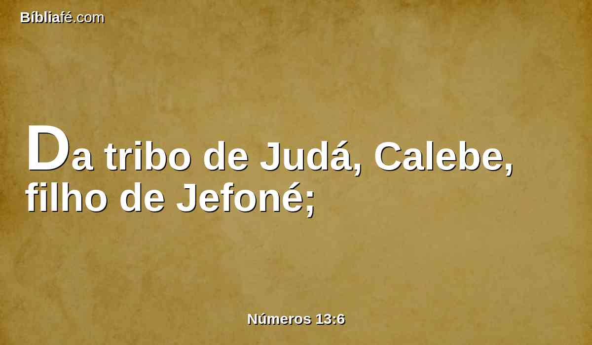 Da tribo de Judá, Calebe, filho de Jefoné;