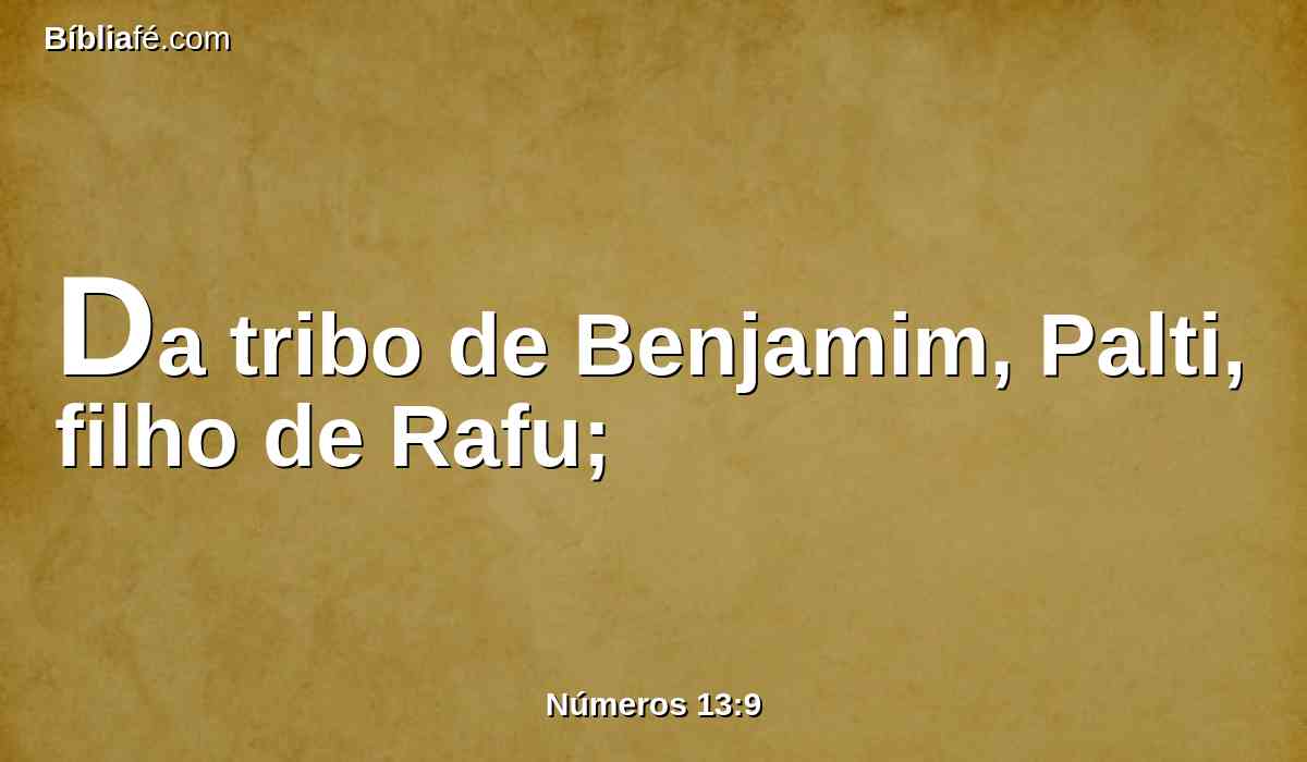 Da tribo de Benjamim, Palti, filho de Rafu;