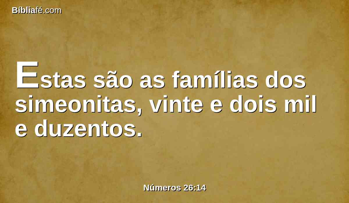 Estas são as famílias dos simeonitas, vinte e dois mil e duzentos.