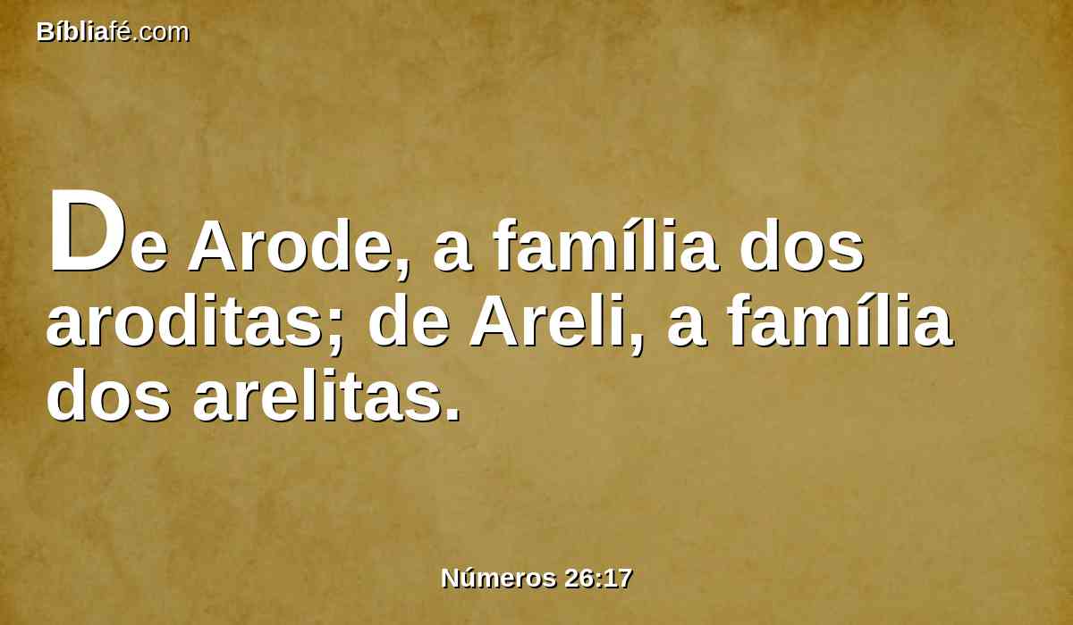 De Arode, a família dos aroditas; de Areli, a família dos arelitas.