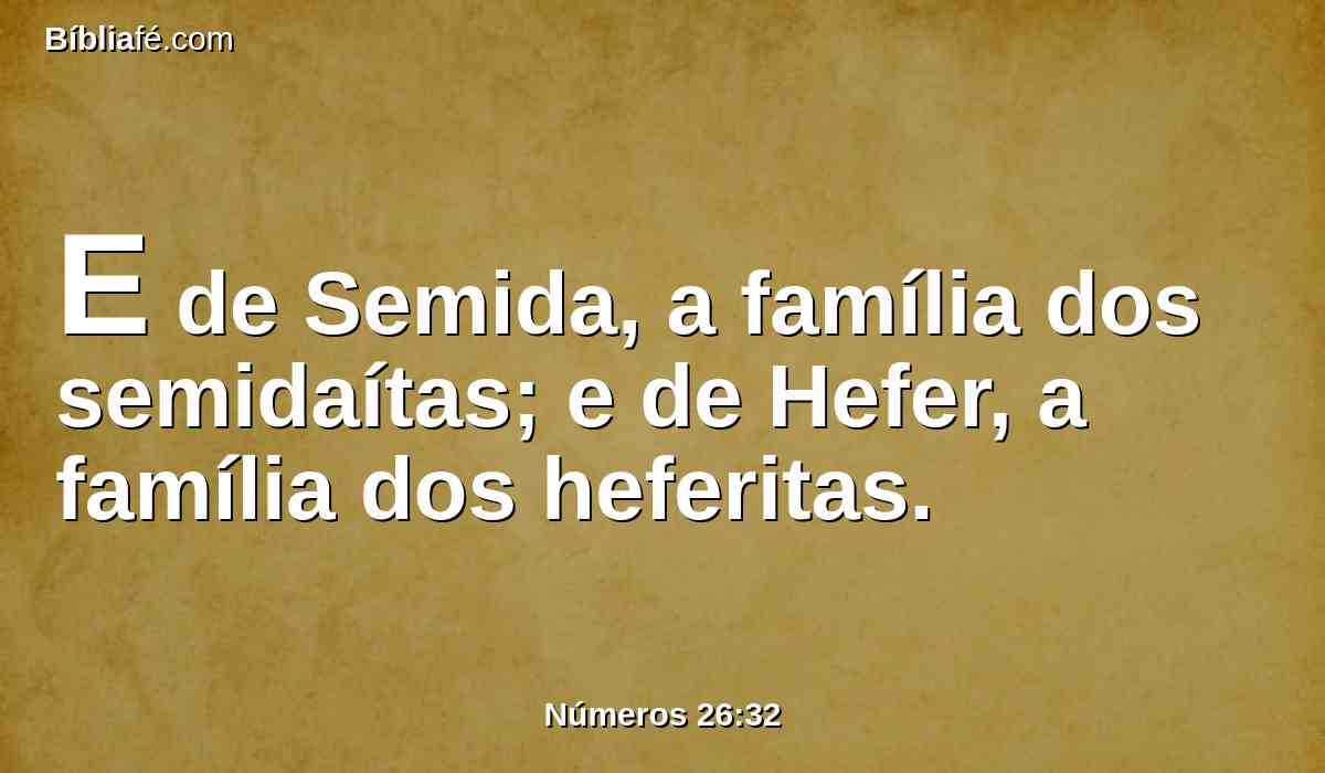 E de Semida, a família dos semidaítas; e de Hefer, a família dos heferitas.