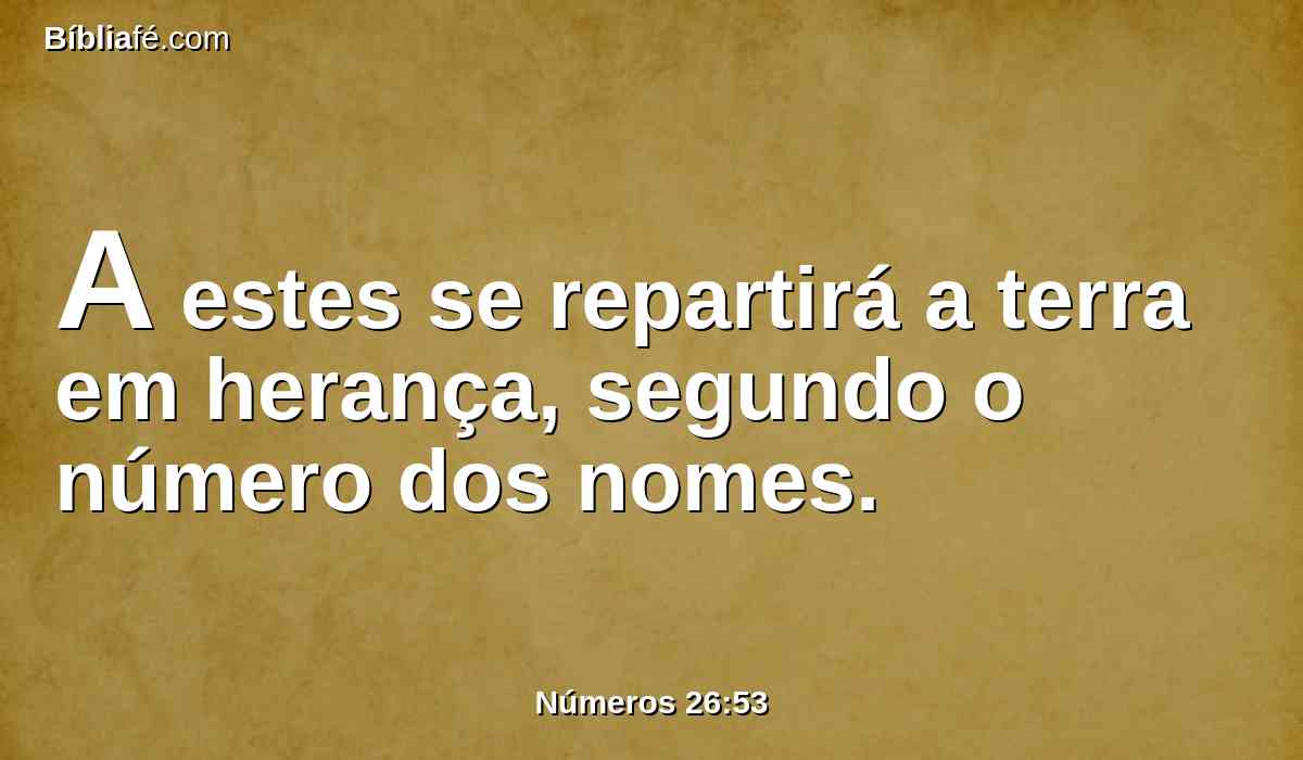 A estes se repartirá a terra em herança, segundo o número dos nomes.