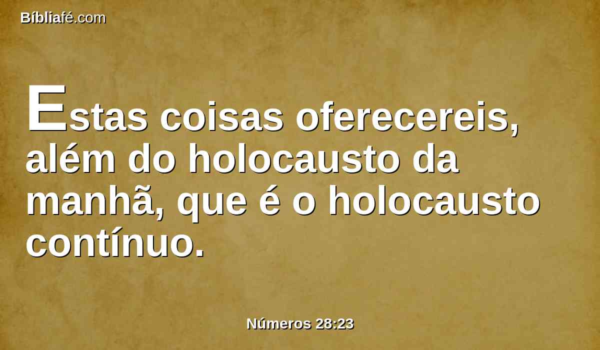 Estas coisas oferecereis, além do holocausto da manhã, que é o holocausto contínuo.