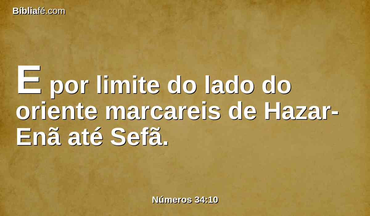 E por limite do lado do oriente marcareis de Hazar-Enã até Sefã.