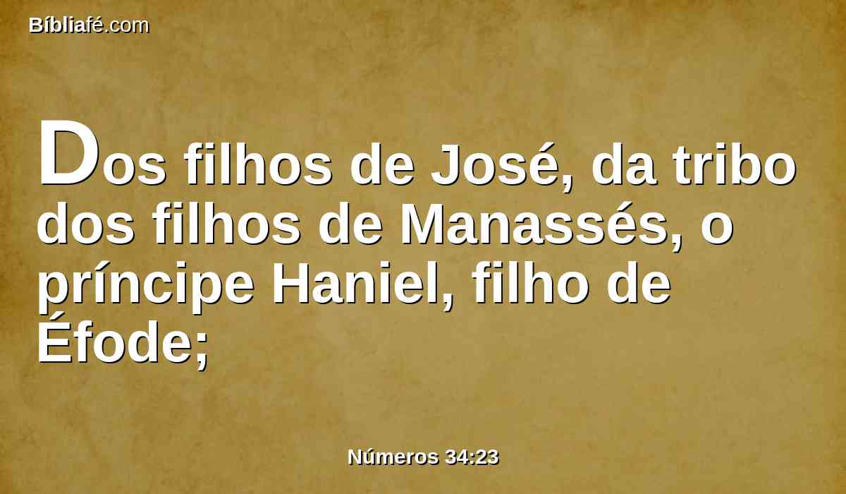 Dos filhos de José, da tribo dos filhos de Manassés, o príncipe Haniel, filho de Éfode;