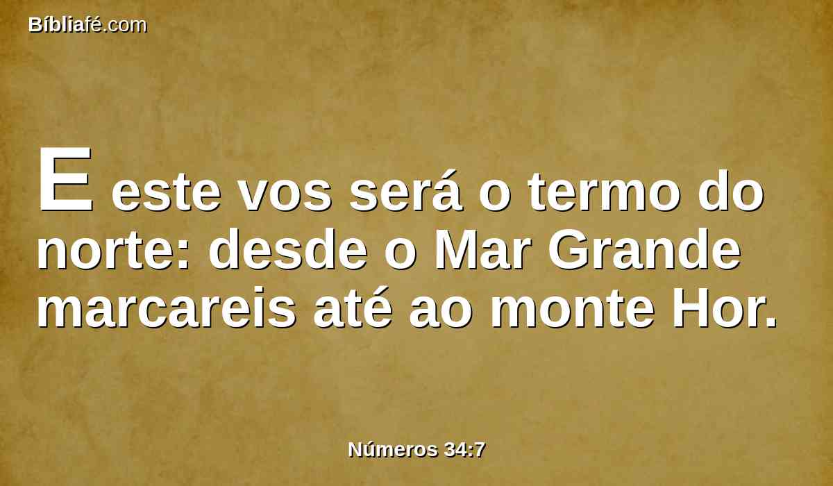 E este vos será o termo do norte: desde o Mar Grande marcareis até ao monte Hor.