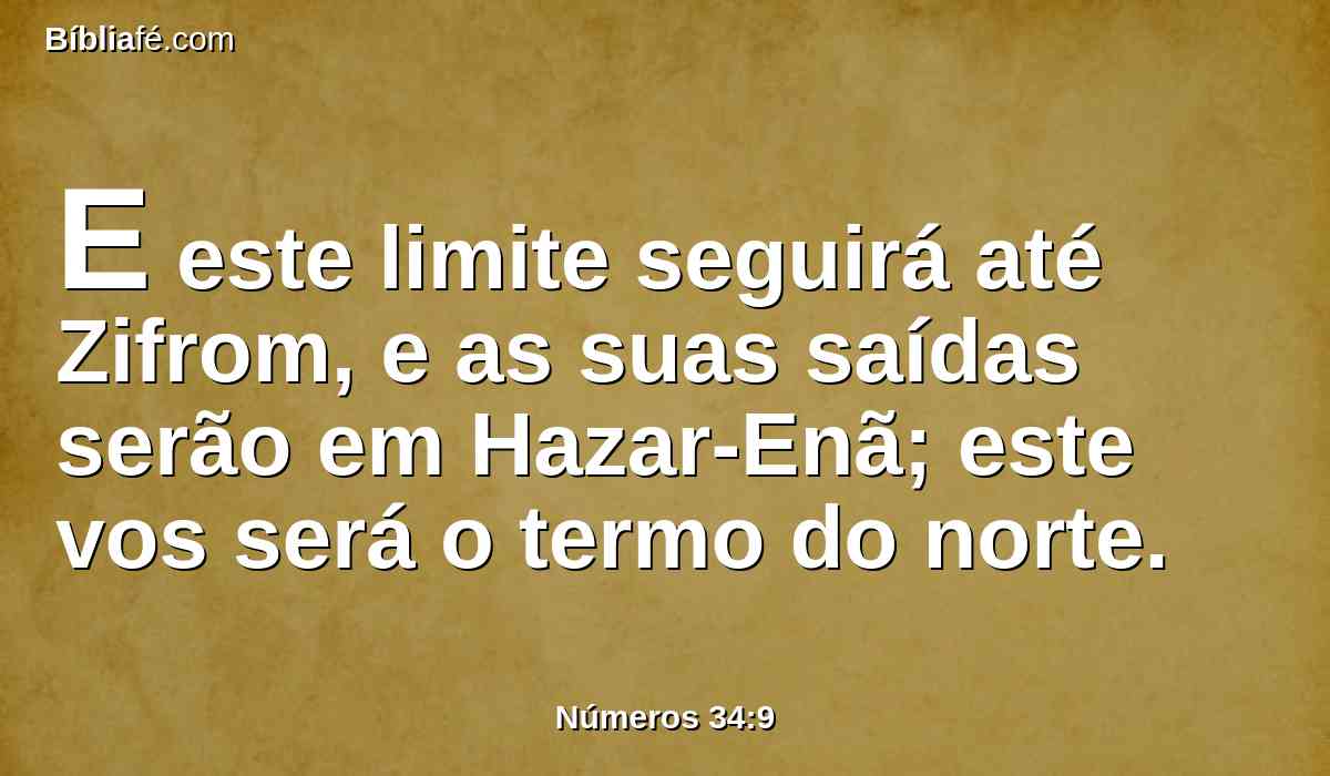 E este limite seguirá até Zifrom, e as suas saídas serão em Hazar-Enã; este vos será o termo do norte.