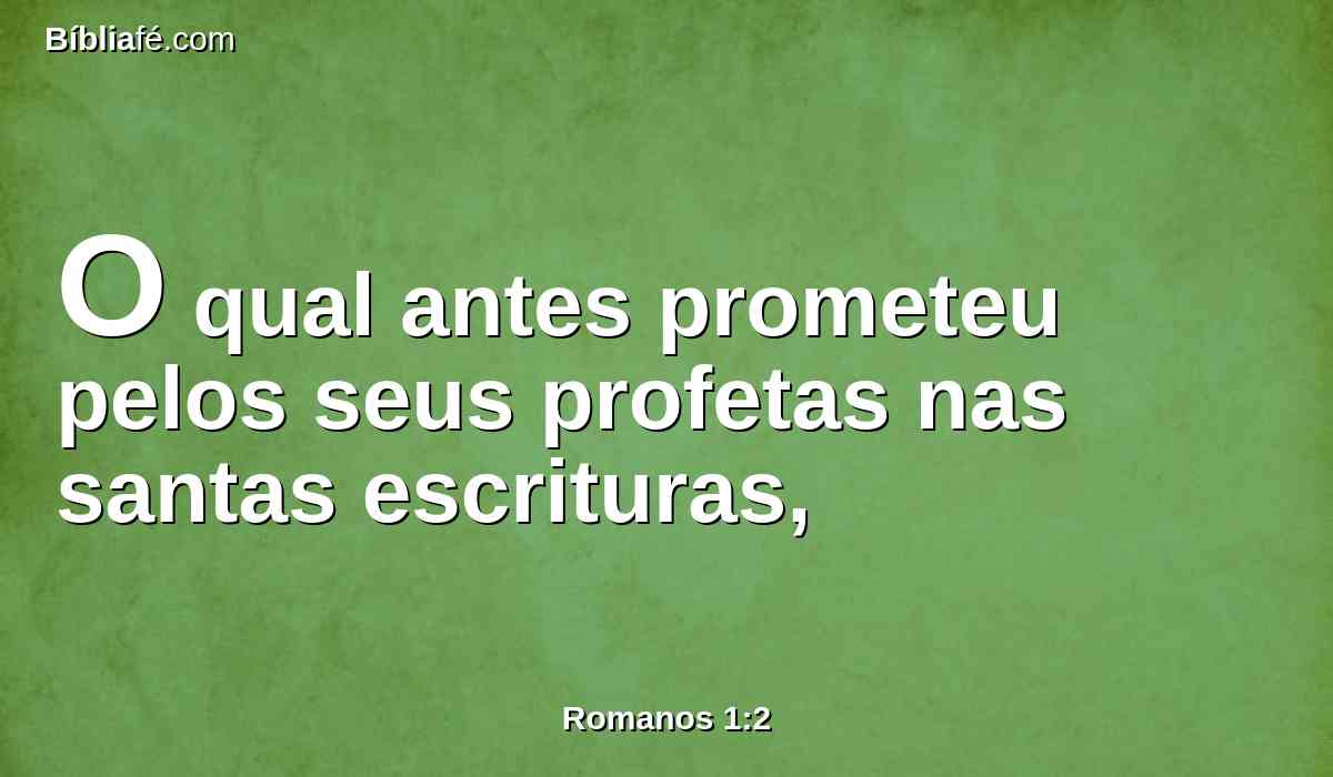 O qual antes prometeu pelos seus profetas nas santas escrituras,