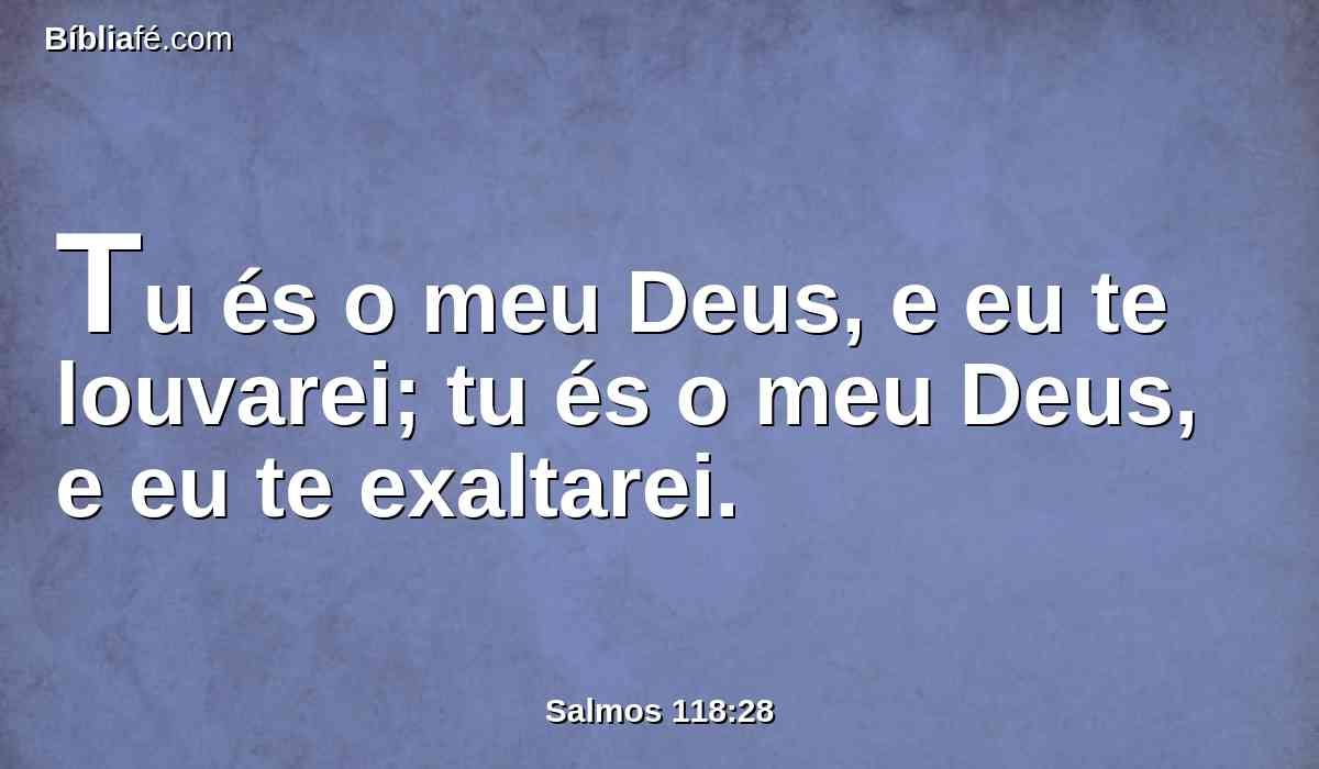 Tu és o meu Deus, e eu te louvarei; tu és o meu Deus, e eu te exaltarei.