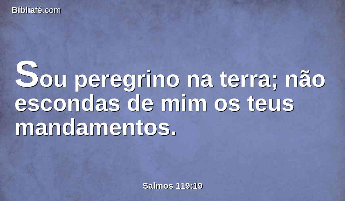 Sou peregrino na terra; não escondas de mim os teus mandamentos.