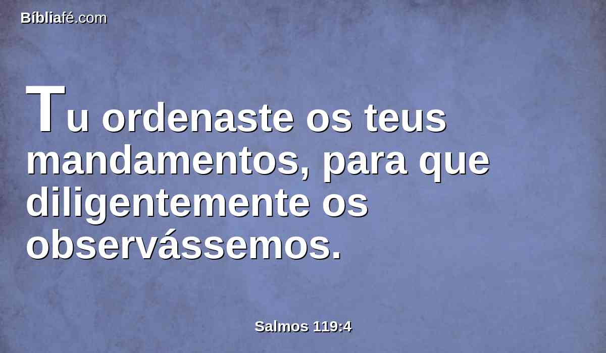 Tu ordenaste os teus mandamentos, para que diligentemente os observássemos.