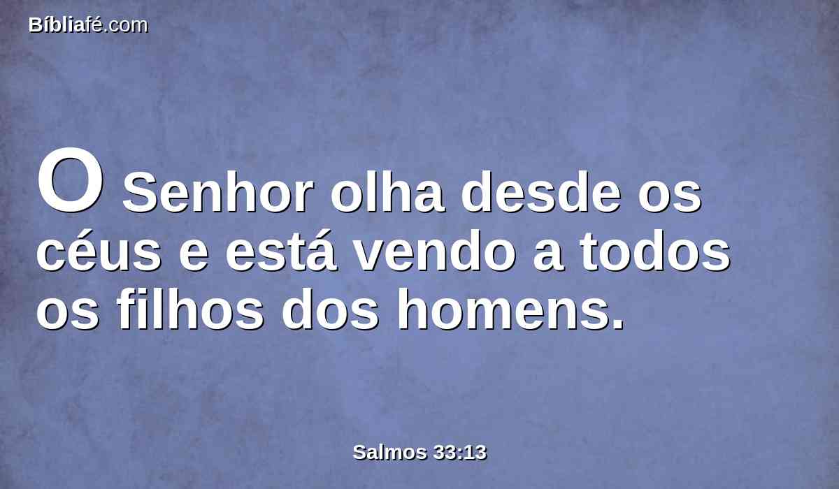 O Senhor olha desde os céus e está vendo a todos os filhos dos homens.