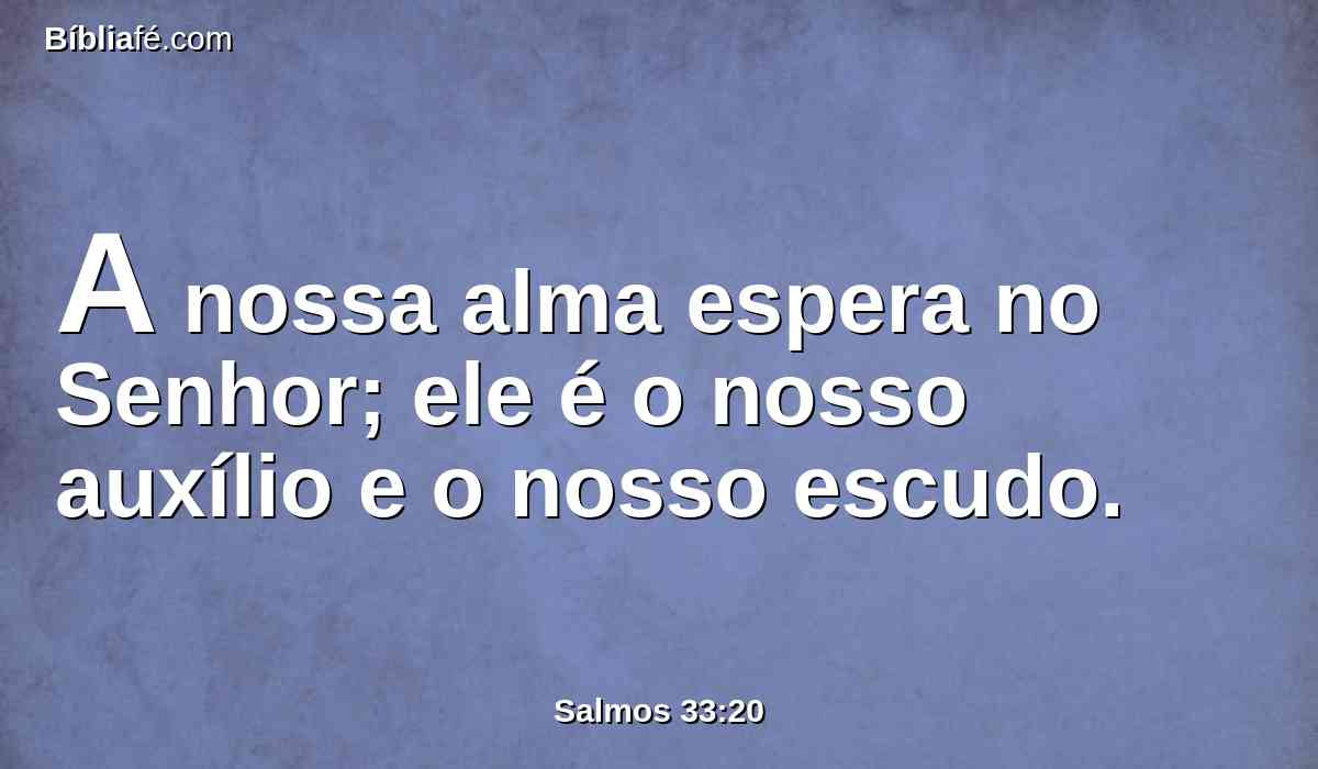 A nossa alma espera no Senhor; ele é o nosso auxílio e o nosso escudo.