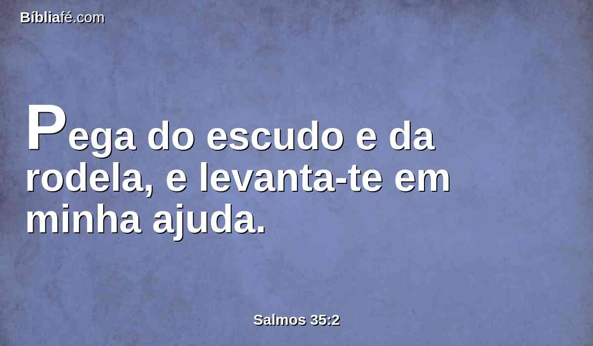 Pega do escudo e da rodela, e levanta-te em minha ajuda.