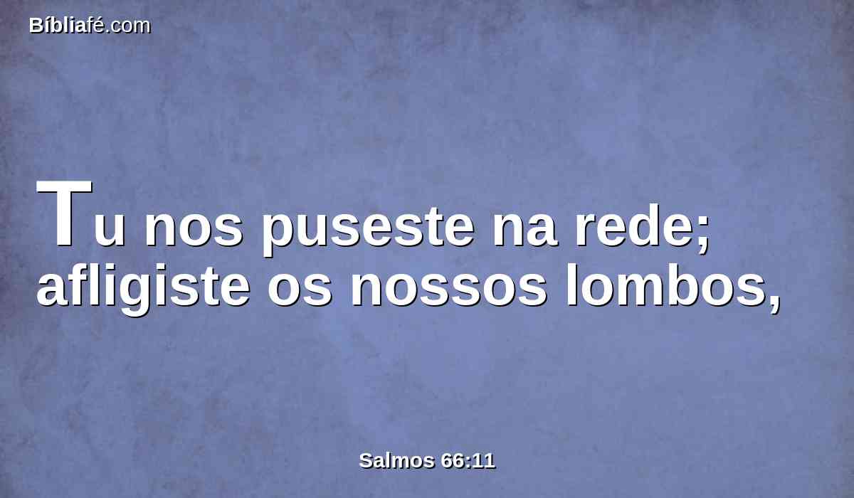 Tu nos puseste na rede; afligiste os nossos lombos,