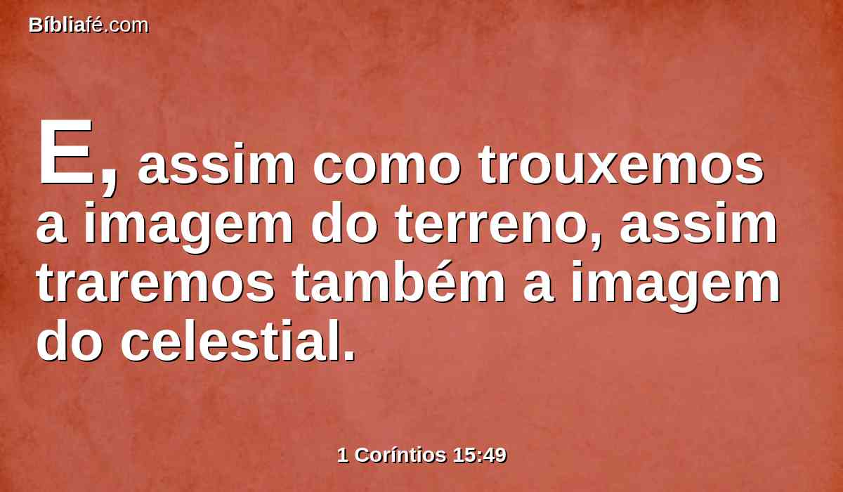 E, assim como trouxemos a imagem do terreno, assim traremos também a imagem do celestial.