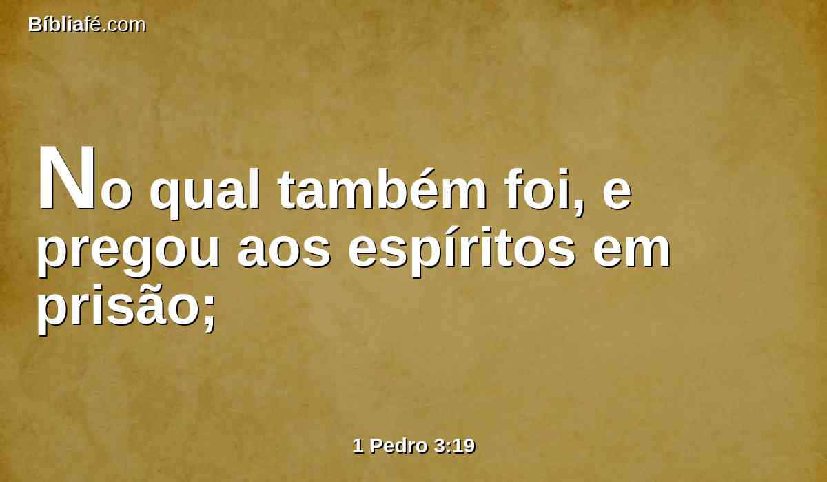 No qual também foi, e pregou aos espíritos em prisão;