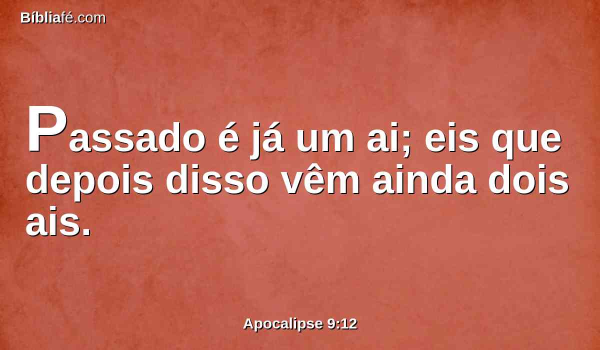 Passado é já um ai; eis que depois disso vêm ainda dois ais.