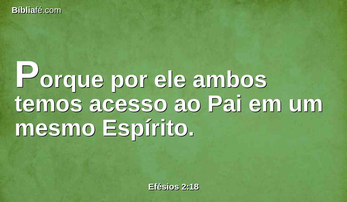 Porque por ele ambos temos acesso ao Pai em um mesmo Espírito.